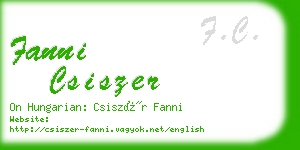 fanni csiszer business card